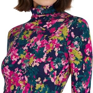 Club Monaco Vibrant Floral Long Sleeve Dress